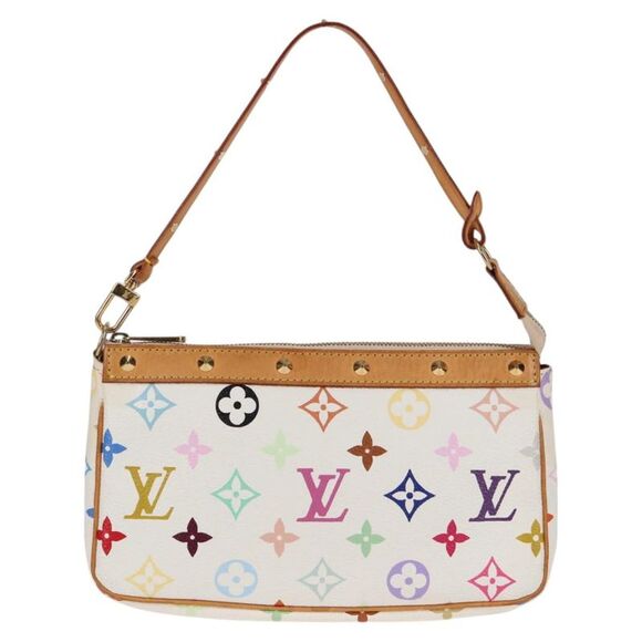 Louis Vuitton Pochette Accessoire White Canvas Clutch Bag (Pre-Owned) - Picture 1 of 16